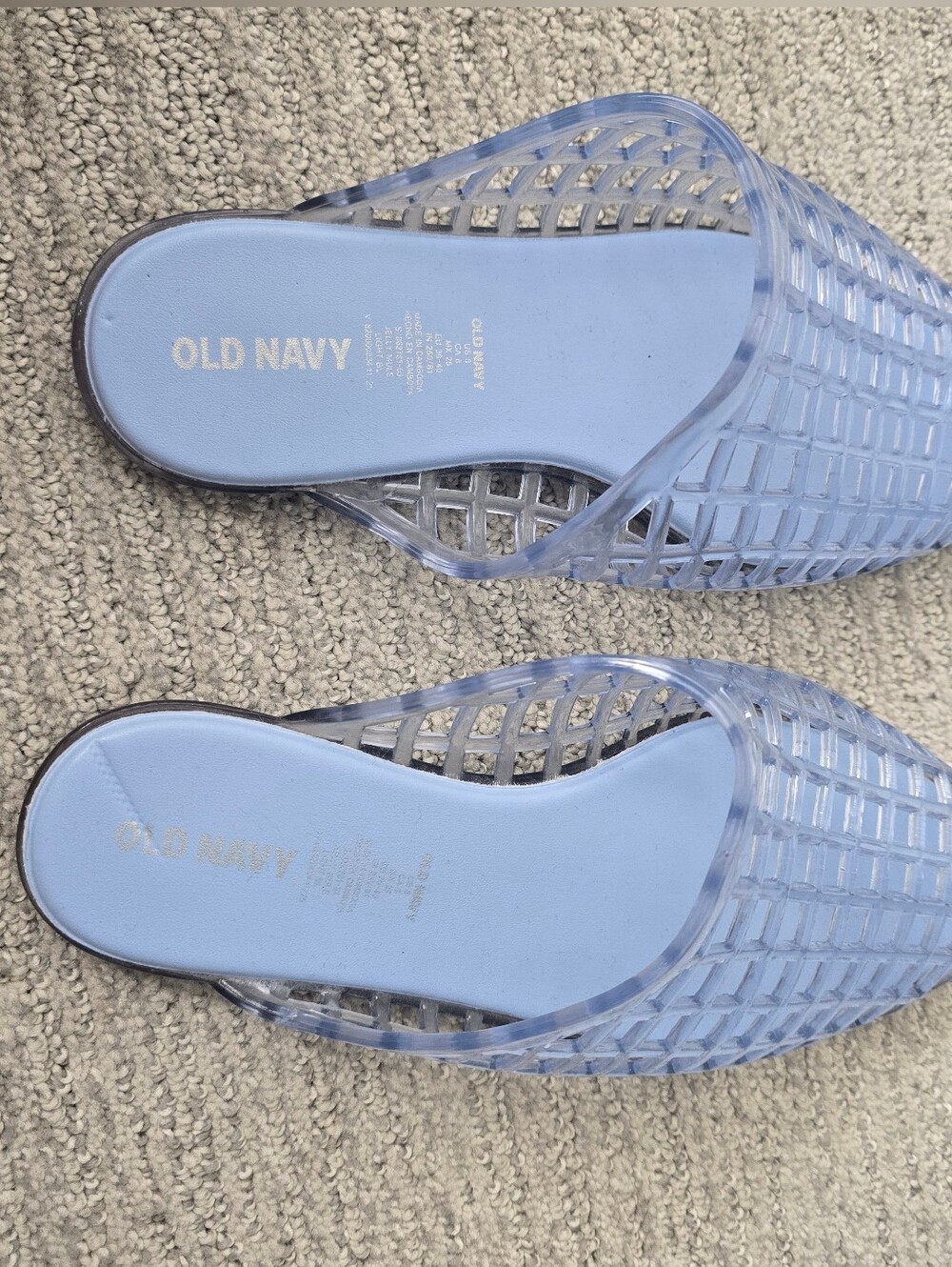 Old Navy Light Blue Jelly Slide Mules - Picture 6 of 6